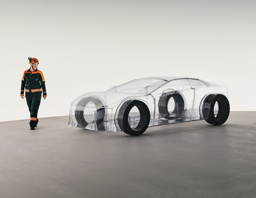 Sandvik engineer walks around