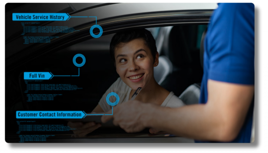 Women in car at automotive shop